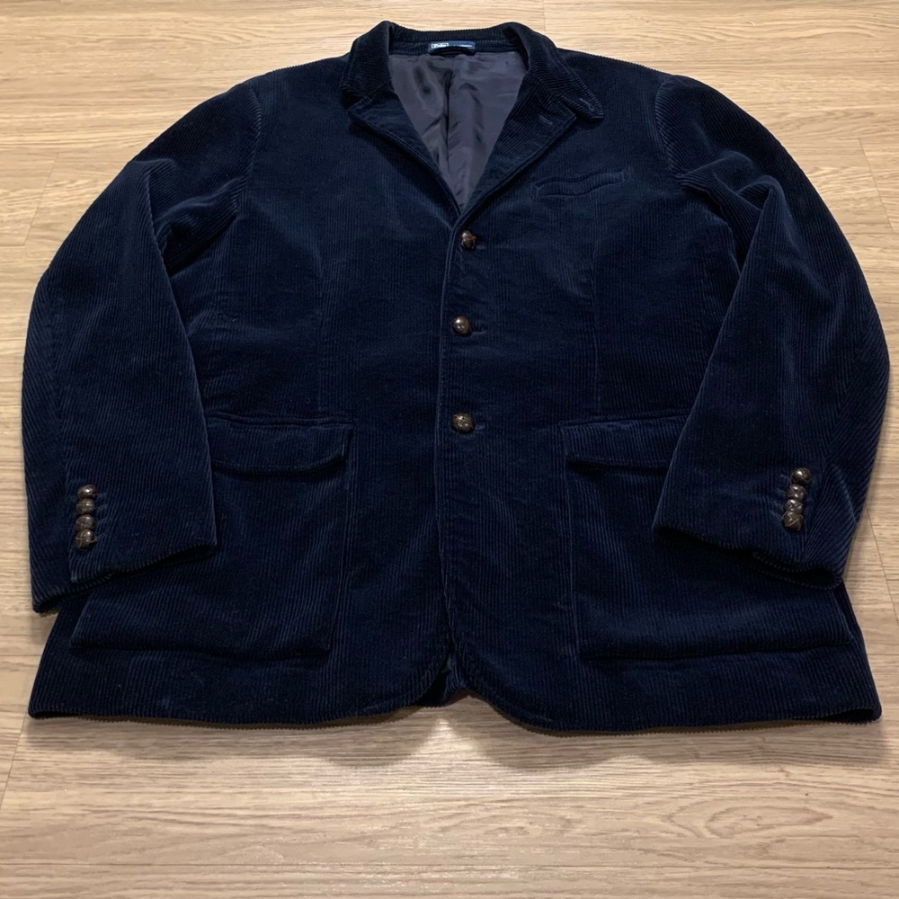 Vintage Polo Ralph Lauren Corduroy 90s Sport Blazer Jacket Navy Size XL